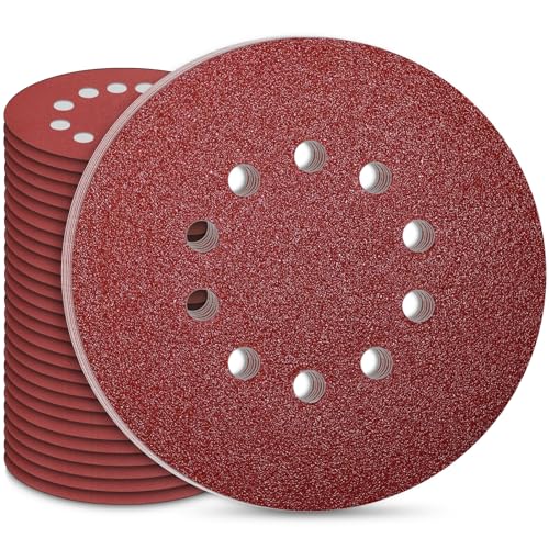 Stebruam Pack of 30 Sandpaper 225 mm Velcro 10 Holes Grit P40 | Sanding discs, drywall sander, sanding giraffe long-neck sander, sanding giraffe