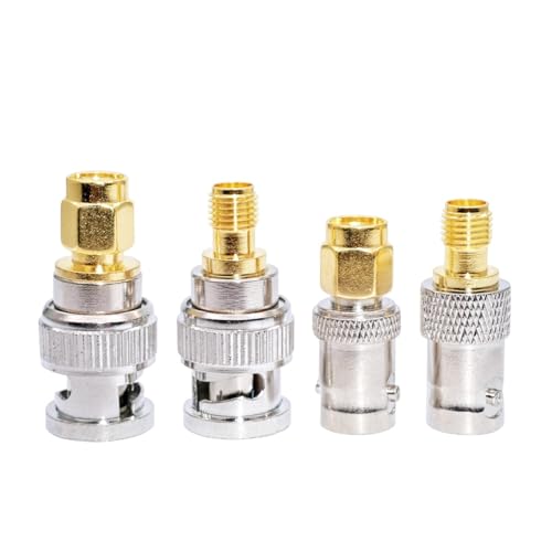 JZK Set of 4 High Frequency Coaxial Male SMA Male Female to BNC Adapter BNC Male Female to SMA Male