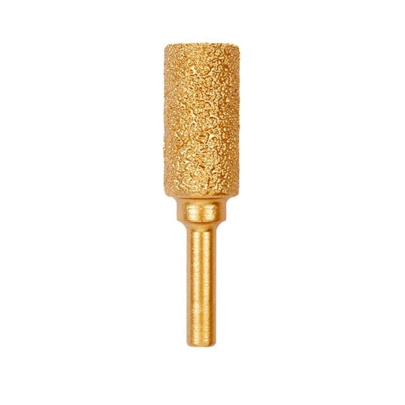 Diamond Grinding Head 15mm Cylinder Type 6mm Round Handle Coarse Grit Polishing Burr for Wood Stone Carving Metal Grinding Stainless Steel Deburring Ceramic Trimming (1 Piece)