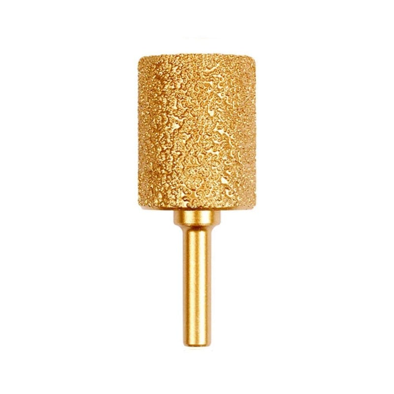 Diamond Grinding Head 25mm Cylinder Type 6mm Round Handle Coarse Grit Polishing Burr for Wood Stone Carving Metal Grinding Stainless Steel Deburring Ceramic Trimming (1 Piece)