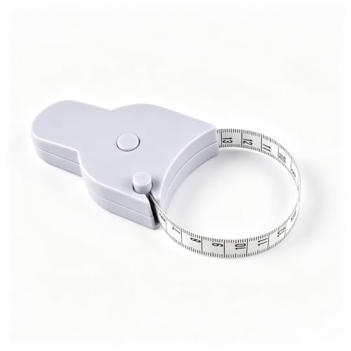 Ergonomic Body Tape Measure, Tailor's Tape Measure, Body Circumference, Retractable Tape Measure, Sewing Waist Measuring Tape, Body Measurements, Measuring Tape for Fitness, Crafts White 01 150 cm