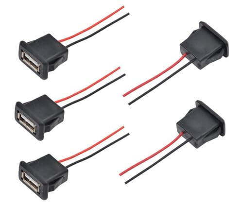 3A 2 Pin USB Female 2 Wire USB Female with Snap Groove Buckle for Panel Mount 3A Fast Charge Type A Female (5) 5