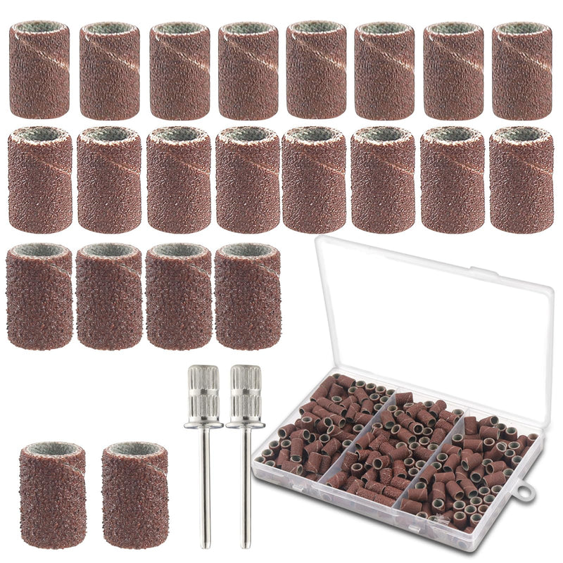 LPZMPZ 242 Pcs Sanding Sleeves Nail Cutter with 80/120/180 Grit | Sanding Cylinder Compatible with Dremel Rotary Tool Sanding Attachments, for 240 Sanding Sleeves + 2 Sanding Drums