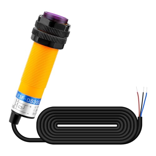 Jadeshay Photoelectric Sensor Infrared Sensor 10-30VDC Photoelectric Sensor Switch Infrared Beam Optical Proximity Sensor 3 Conductor NPN Normally Open, for 5-30cm Detection Distance