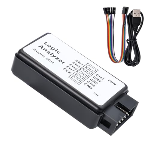Logic 8 CH Binghe USB Logic Analyzer 24 MHz, UART IIC SPI Debug Support from 1.1.16 with USB Cable and Jump Wire, Compatible with Arduino