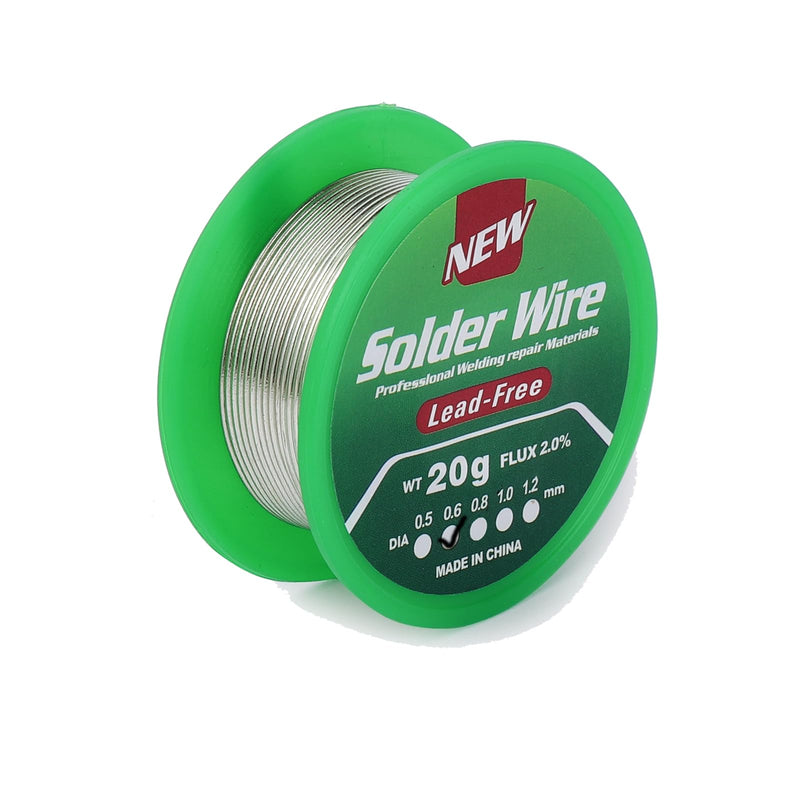 Lead-free Solder 0.6 mm, Soldering Wire 20 g with Flux Solder for Electronics | Rosin Core Sn99.3 Cu0.7 Electronic Solder Wire for Electrosoldering Repair 20g 0.6mm