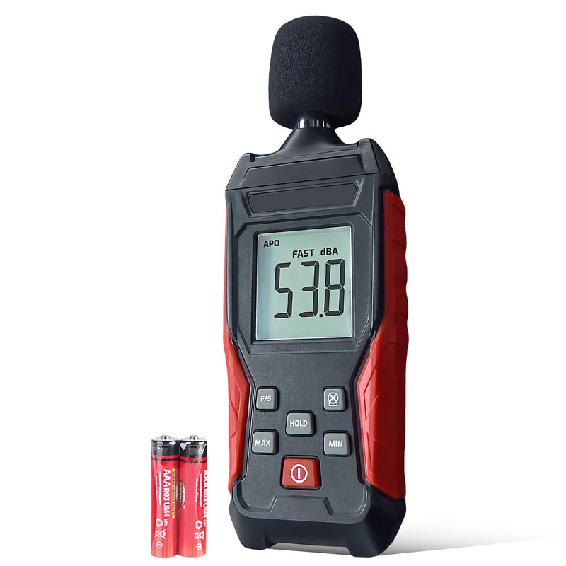 Sound Level Meter Decibel Meter 30-130 dB(A) Digital Meter with Record, Portable Sound Level Meter Calibrated LCD Display for Office, Industry & Noise Measurement