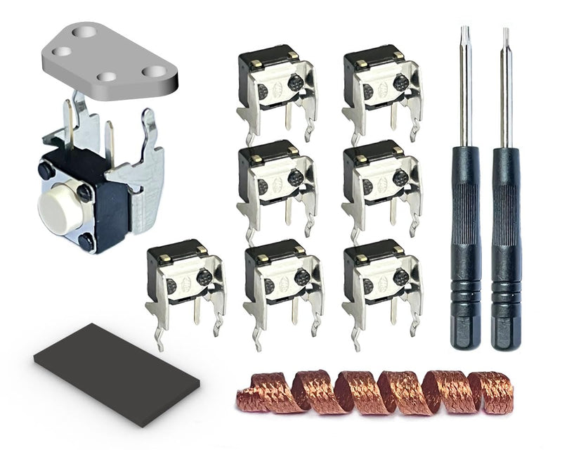 ElecGear 8x Tactile Switch + Desoldering Heating Plate for Xbox Controller, Replacement LB RB Bumper Button and Special Desoldering Repair Tools incl.