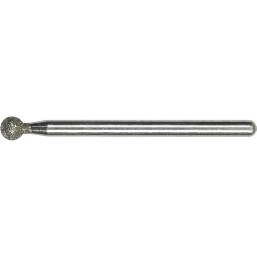 Proxxon Diamond-coated grinding pins in spherical shape (head diameter 4.4 mm, shaft diameter 2.35, material stainless steel, 2 pieces, diamond grinding pin ball) 28226