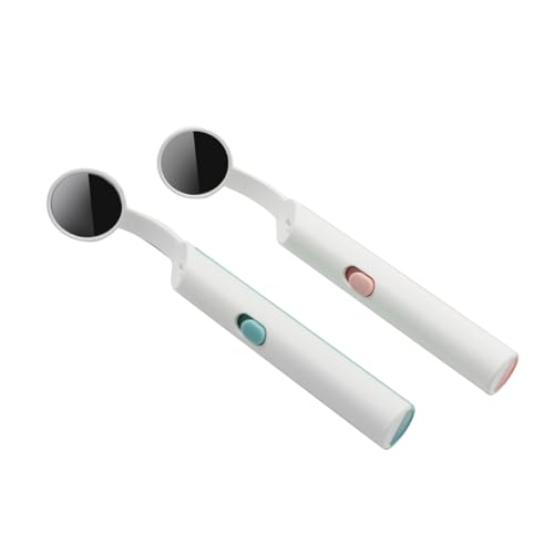 2 Piece Dental Mirror with LED Light, Anti-Fog Mouth Mirror for Oral Care