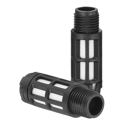 PATIKIL 2 Pack Air Muffler G 1/4 for Black | Plastic Air Compressor Exhaust Muffler Filter Air Solenoid Valve Muffler Fit