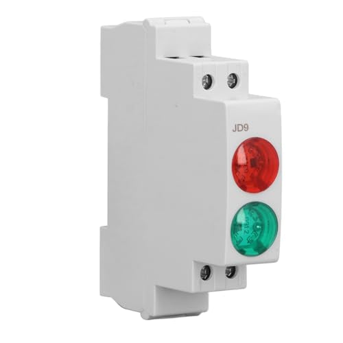 DIN Rail Signal Light, Red/Green Two Tone LED Indicator Light, 230V AC/DC Rail Mount Indicator for Distribution Boxes, CNC Lathes and Electrical Control Systems