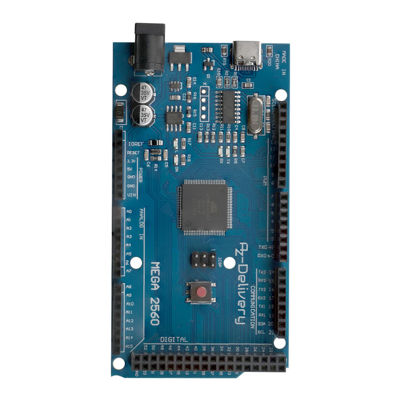 AZDelivery 1 x AZ-MEGA2560 Board Microcontroller with USB-C Connection Development Board Compatible with Arduino Includes E-Book 1x