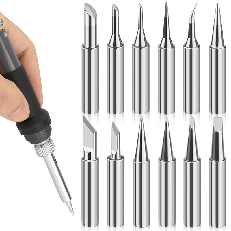 LPZMPZ Soldering Iron Set, 900 m Soldering Tips, Soldering Iron Tips, Lead-Free Soldering Tip, Compatible with Hakko, Yihua, Atten & More, for Soldering Station, Welding, Soldering etc. (Silver) (900M-T) 900M-T