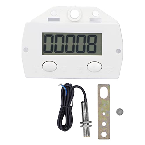 0-99999 Counter, Punch Digital Electronic Counter LCD Mesh Counter with Magnetic Induction Switch, for Industrial Punching Machine, Machine Tools and Assembly Lines