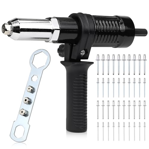 Rivet Attachment for Cordless Screwdrivers and Drills | Rivet pliers, blind rivet adapter, with 40 rivets, for 2.4/3.2/4.0/4.8 mm rivets