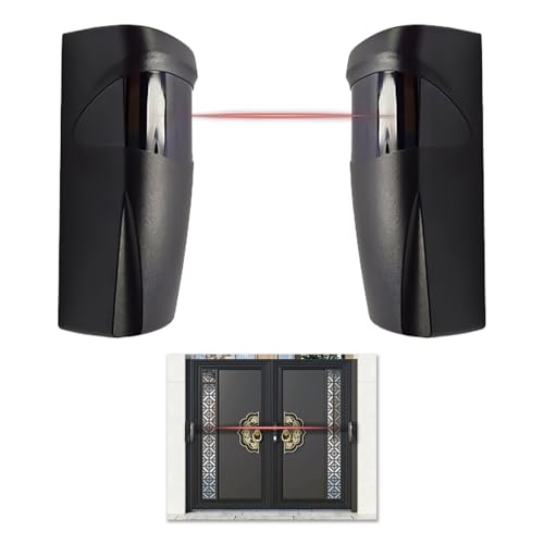 Infrared Sensor Light Beam, Light Barrier Infrared Sensor, IR Light Barrier Sensor, Universal 12/24 V AC/DC, Weatherproof, for Automatic Garage Doors and Gates, Range up to 20 Meters Rectangle