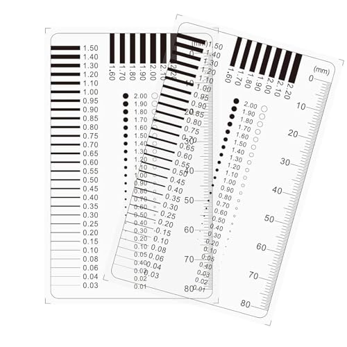Crack Ruler, Crack Width Ruler, Crack Width Gauge Set, Expert Scale Ruler, Ruler for Appraisers, Car Valuators and Craftsmen, High Precision, Easy to Use (Pack of 2)