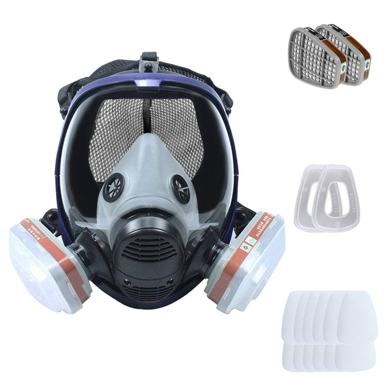 Facemoon Full Face Cover 16 in 1 Full Face Breathing Device, Breathing Device Mask with Filters Dust, Gas Masks, Protection Breathing Devices for Chemistry, Manufacturing, Petroleum, Mining, Paint