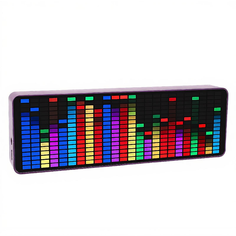 Audio Spectrum Analyzer, 384 LEDs, 1624 RGB, Colorful LED Music Spectrum, Electronic Clock, Voice Controlled Rhythm Light, Digital Graphics Equalizer, Home Stereo Equalizer