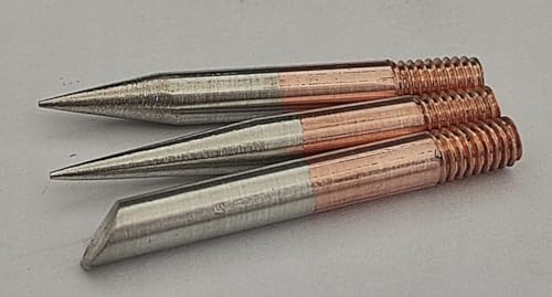 Soldering tip set, 3-piece – M4 screw thread – Pure copper 99.99% (conical shape, pure copper, M4)