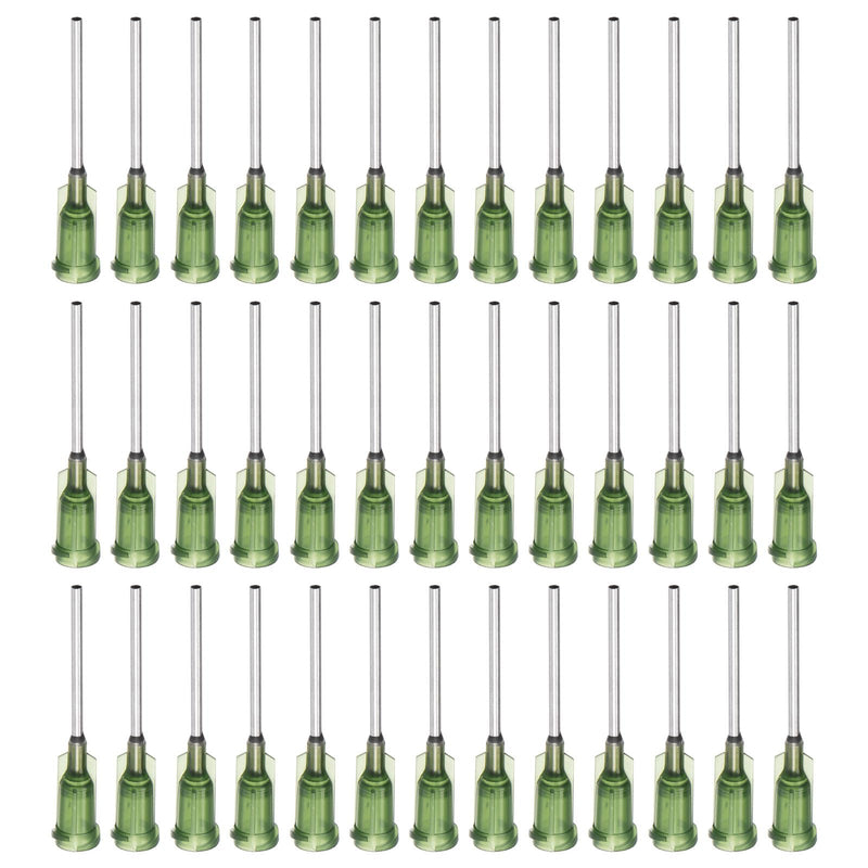 QUARKZMAN Industrial Blunt Tips Cannulas 14G 1 Inch Length Pack of 60 Olive | Dosing cannula with Luer Lock screw interface connection for liquid glue gun