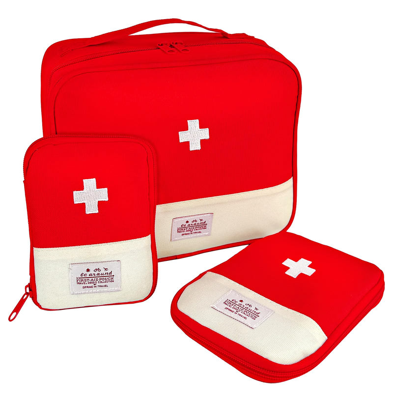 Travel Pharmacy Bag Empty Pack of 3 Medicine Bag Travel Holiday Medicine Bag Small and Large Bag Medicine Storage Travel Pharmacy Bag First Aid Bag Empty