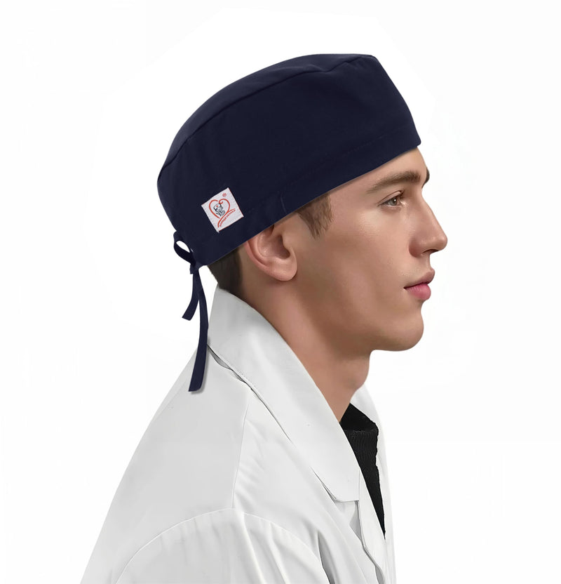 Jonathan Unisex Stretch Surgical Cap for Men and Women, Adjustable with Terry Cloth Pad | Unisex Surgical Cap Lightweight Fabric Headwear for Nurses Work Cap for Doctor Care Surgical (Blue) navy