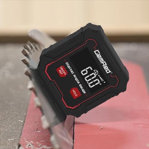 GemRed Digital Protractor Inclinometer ±0.1° Accuracy | IP54 Waterproof, VA LCD Display, Magnetic Digital Spirit Level for Woodworking, Construction, Decoration, DIY
