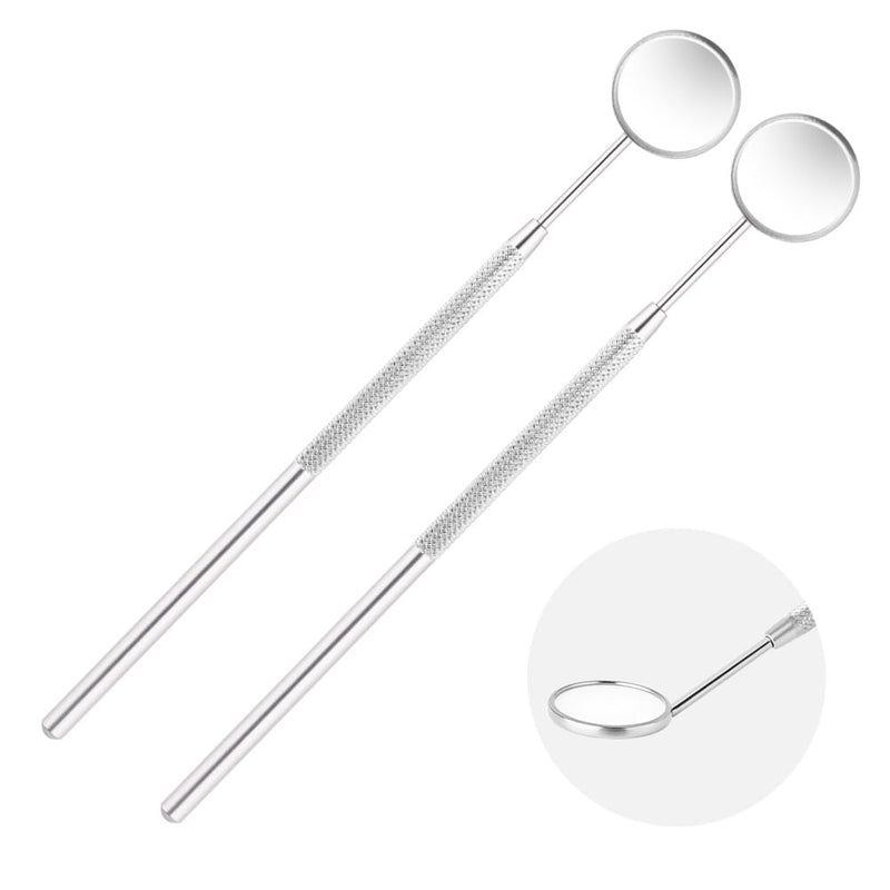 AOOWU Pack of 2 Dental Mouth Mirrors, Mouth Tooth Mirror, Inspection Mirror, Dental Care Set, Stainless Steel Mouth Mirror, Dental Care Mirror, Easy Viewing for Dentists and Eyelash Extensions