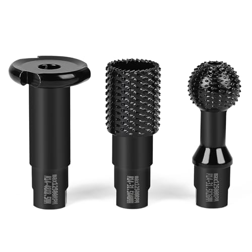 EFUTURETIME 3-Piece Ball Milling Cutter Diameter 31.5 + 48 mm M14 for Angle | Rotatable, for wood, ideal for grinding, drilling, grooving and digging wood φ 31.5mm + φ 48mm (3 pcs)