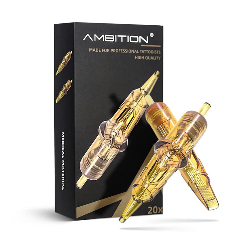Ambition Glory Tattoo Needles Set of 20 Disposable Cartridges #12 Standard 7M1, 0.35 mm 7-Way Single Stack Magnum for Rotary Tattoo Machine 1207M1