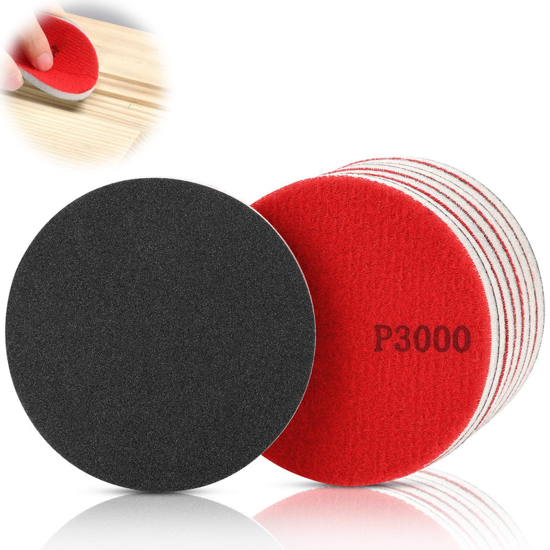 3000 Grit Sanding Sponge 8 Pieces Wood Round Sanding Pad Soft | Sanding Pads Reusable, Sanding Sponges Flexible, Paint Sandpaper for Drywall, Metal, Paint Circle P3000