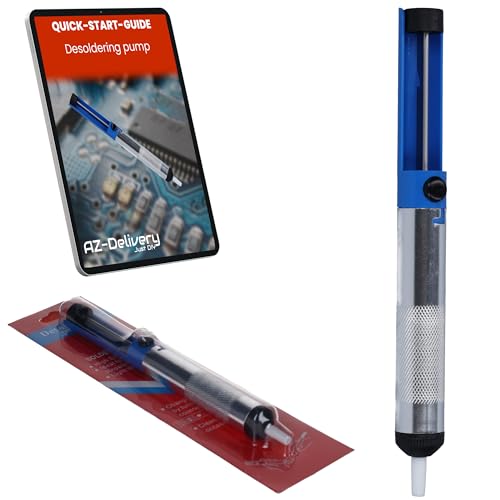 AZDelivery Desoldering Pump Soldering Pump Soldering Pump - Solder Remover for Electronics & Circuit Boards - Manual Vacuum Desoldering Tool with Heat Resistant Nozzle - Soldering Accessories for Repairs & DIY