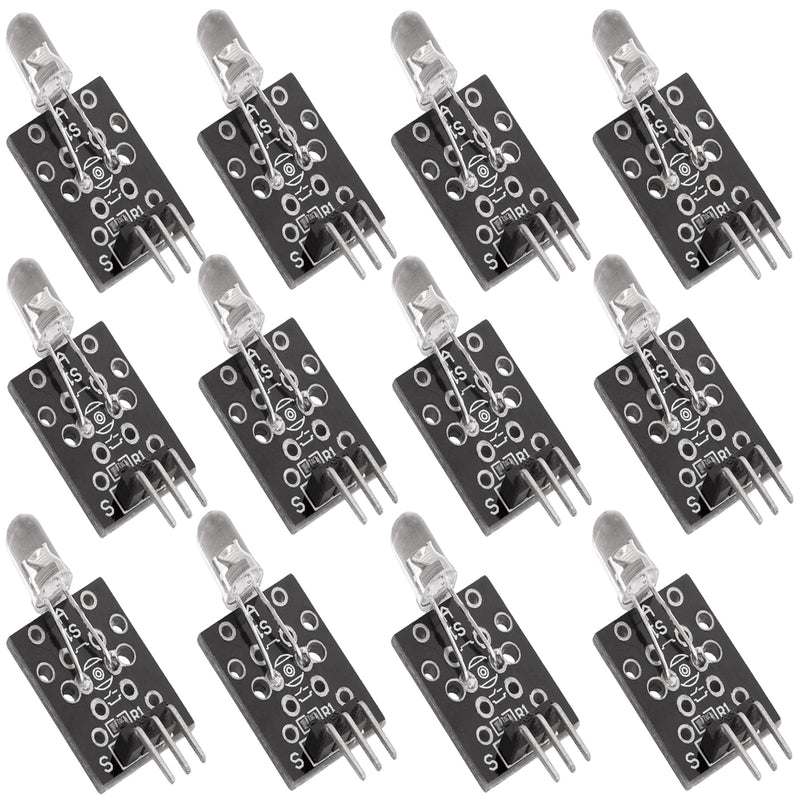 GERUI KY-005 3-Pin IR Transmitter Emission Sensor Module for Arduino and Raspberry Pi Pack of 12