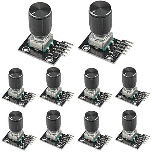 KY-040 Rotary Encoder Module 360 Degree Rotary Encoder Module Pack of 10 | For Arduino, potentiometer digital pulse output electronic building blocks for automotive electronics multimedia audio.