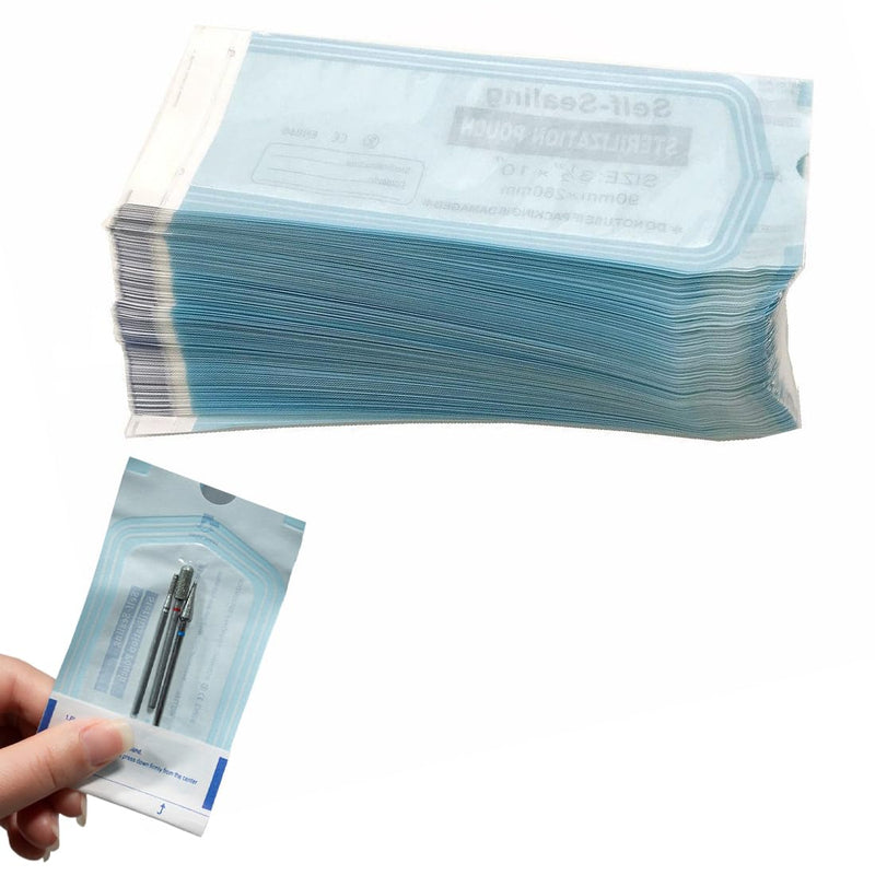 YUZNA 100 x Disposable Sterilisation Bags with SK Closure, Self-Adhesive, Steri Bags for Autoclaves (5.7 x 13 cm)
