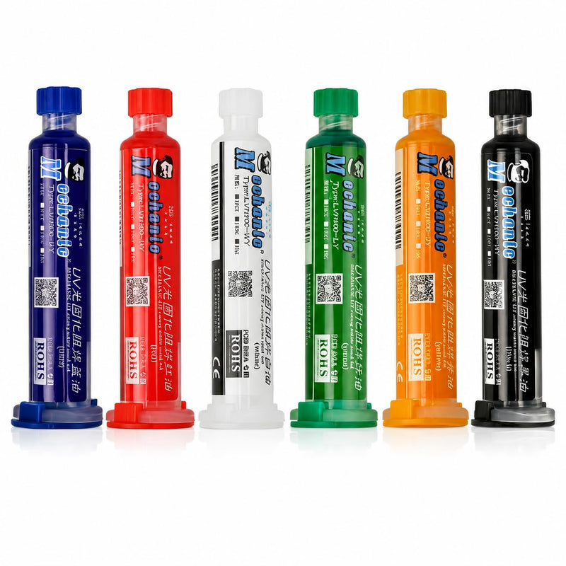 VOBOR UV Soldering Masks Ink, Pack of 6 10 CC Hardening Solder Stop Ink, Solder Stop Paint, PCB Circuit Boards Insulation Protection Paint 6Pcs