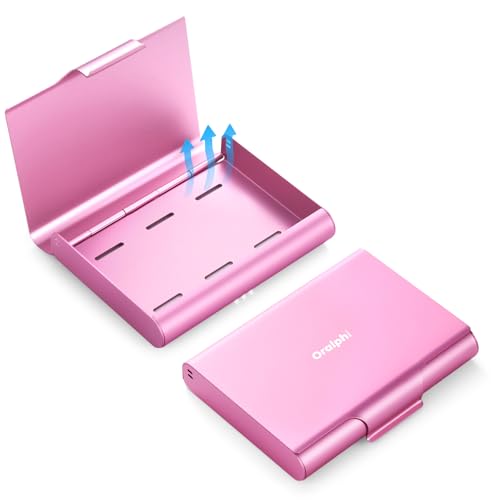 Aluminium Braces Box, Tooth Splint Box, Compatible with Invisalign, Portable Partial Denture Box, Lightweight, Durable and Easy to Clean Braces Box, Pink