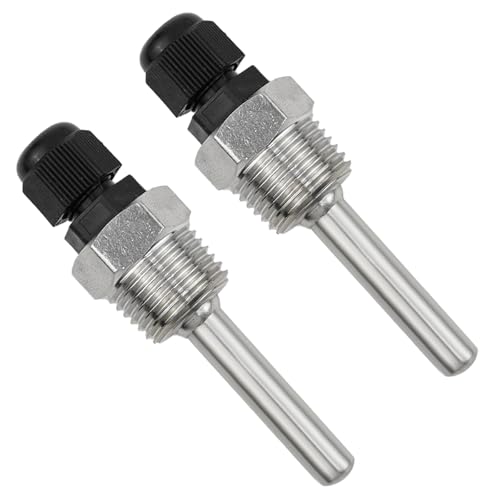 Pack of 2 Immersion Sleeve G1/2 Inch, 304 Stainless Steel Diving Sleeves, Temperature Sensor, Thread for Temperature Sensor, Immersion Protection Tubes for Thermocouples (50 mm) 50mm