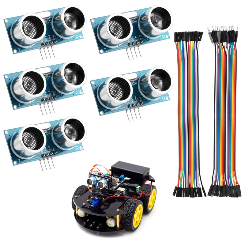 Pack of 5 HC-SR04 Ultrasonic Sensor Distance Sensor Modules, HC-SR04 Ultrasonic Distance Sensor, Ultrasonic Distance Sensor HC-SR04, Ultrasonic Modules, for DIY, Electronic Projects