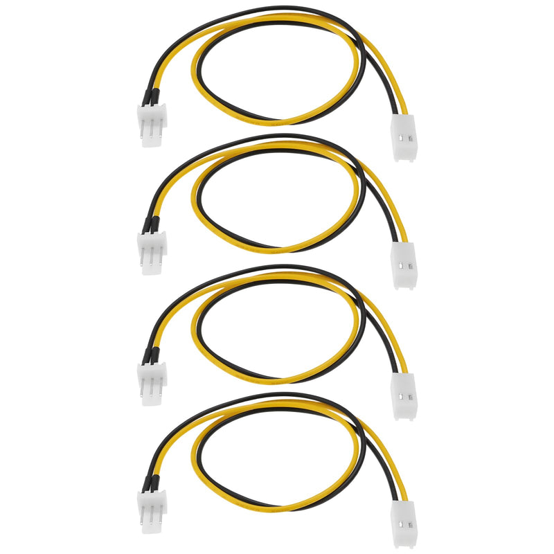 4pcs 3 Pin Male to 2 Pin Female PC Fan Power Cable for PC Motherboard