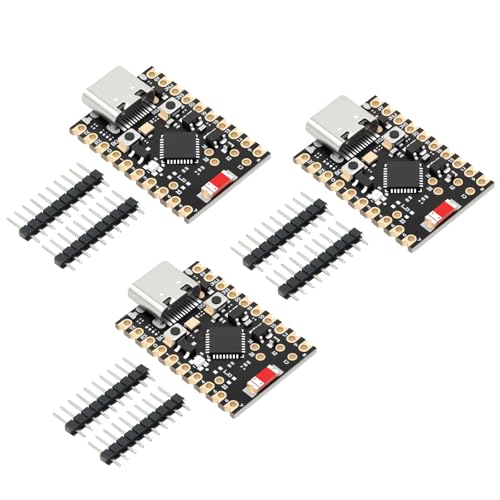 ESP32-C6 Mini Development Board ESP32 WiFi Bluetooth Board with 32-Bit Processor 160MHz Running Frequency USB Type-C ESP32 Development Board 2.4GHz Wi-Fi Compatible with Arduino (Pack of 3) 3 pieces
