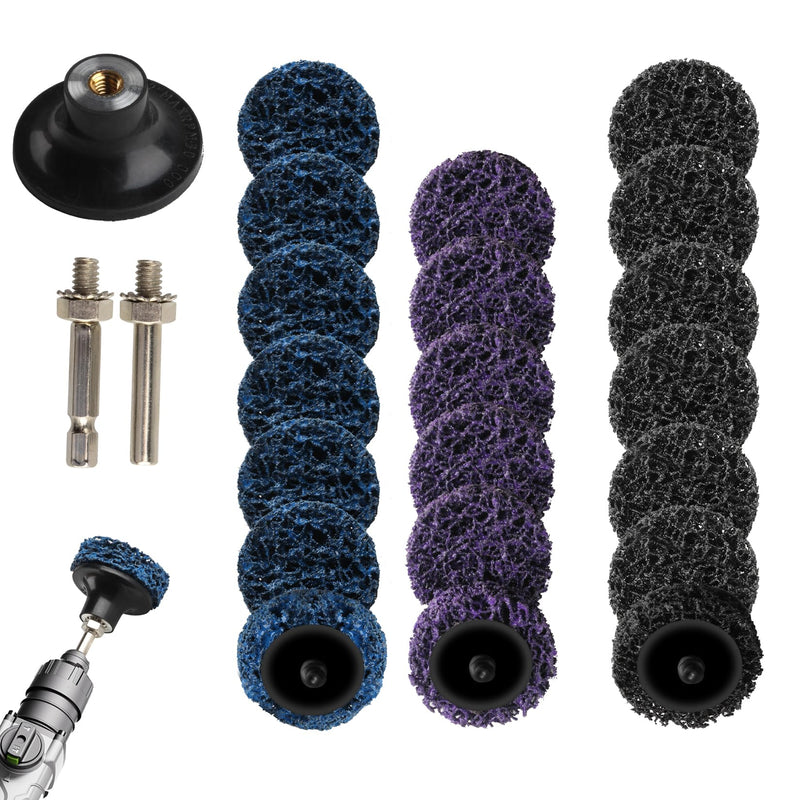 Csd Cleaning Discs Set with Base 50 mm Pack of 20 | Coarse cleaning disc for efficient removal - saves time and reduces the effort required for surface processing.