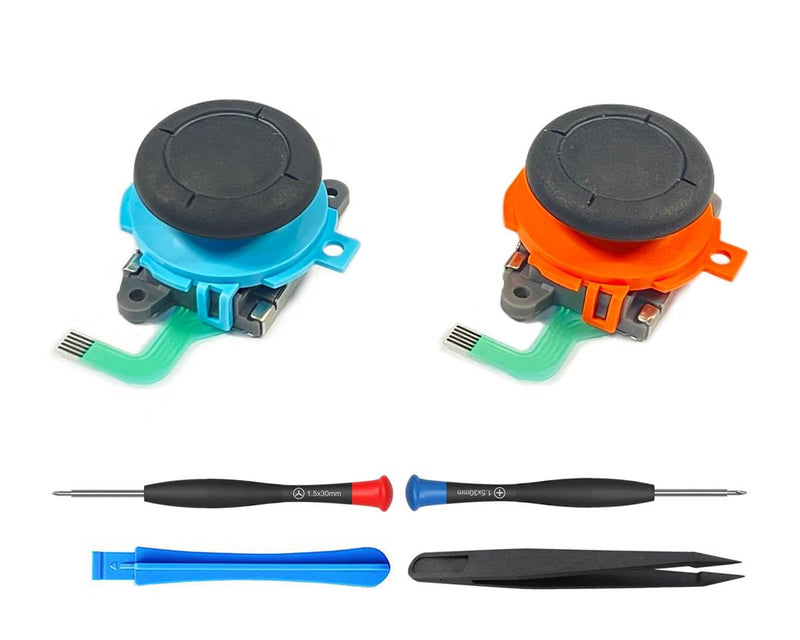 ElecGear 2x Joystick Replacement for Switch 2 Joy-Con 2 Controllers, Analog Left and Right Sticks with Repair Tools, Direct Replacement Part without Desoldering with Solder Braid