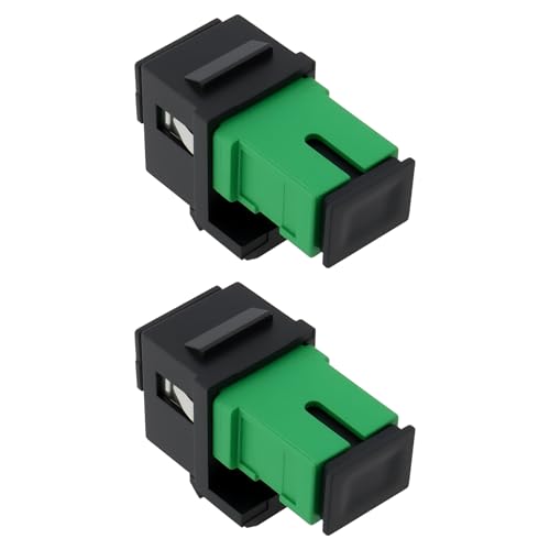 SG Store SC to SC APC Fibre Optic Adapter Module Single Mode Simplex Coupler Keystone Jack Pack of 2