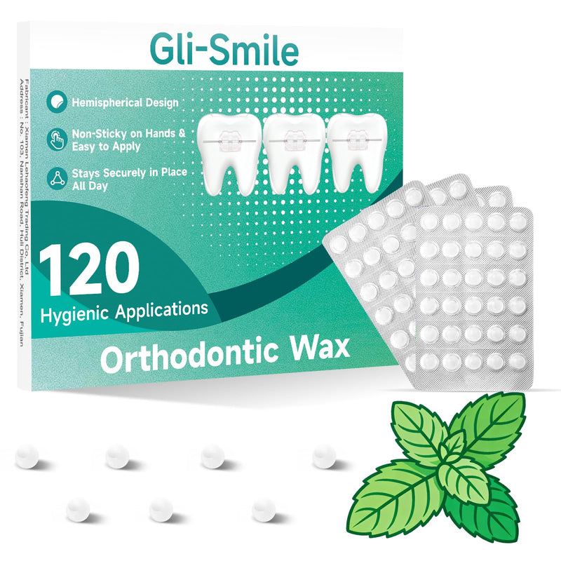 Dental Orthodontic Relief Wax for Braces Clear Protective Comfort Care Oral Irritation Teeth Wax Points Mint (Pack of 120) Mint, 120 Pieces