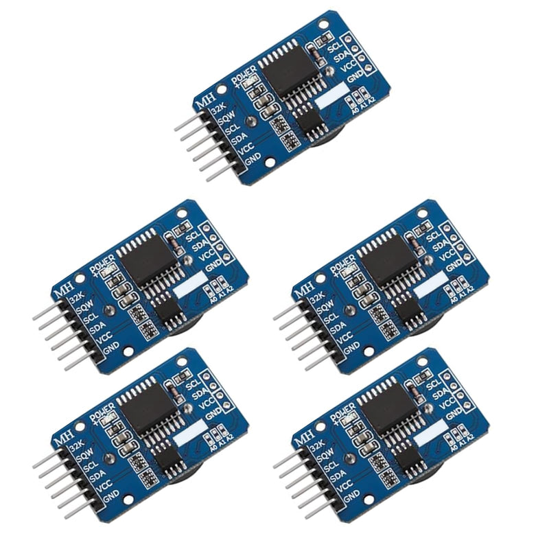 Real Time Clock RTC Module Compatible with S3231 I2C Real-time Clock Pack of 5 | RTC with Battery Module S3231 AT24C32 3.3-5.5V Compatible with Arduino