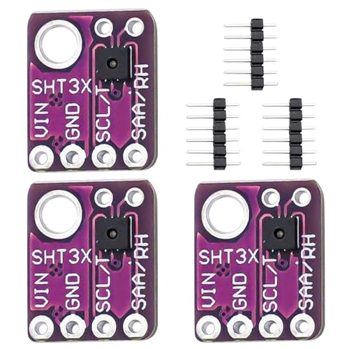 Digital Humidity Temperature Sensor Módulo RUIZHI SHT31-D Temperature Sensor and Humidity Sensor DC 2.4-5.5V Temperature and Humidity Sensors IIC I2C Interface Compatible with Arduino (Pack of 3)