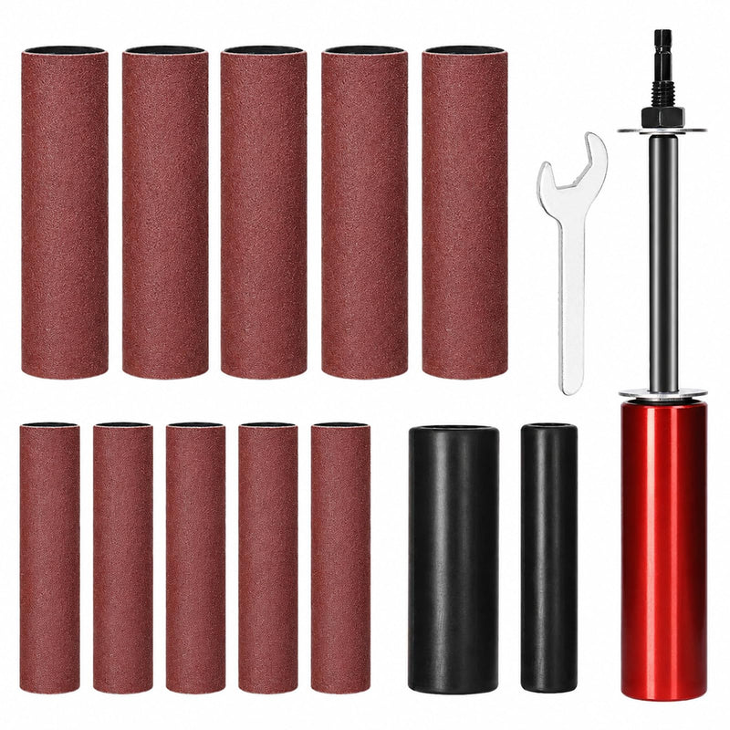 Spindle Sander Adapter, 3/8 Inch Rubber Sanding Drum, Sanding Sleeves Sanding Rollers Accessories for Grinding and Polishing Curves, Surface, Contouring, Material Removal